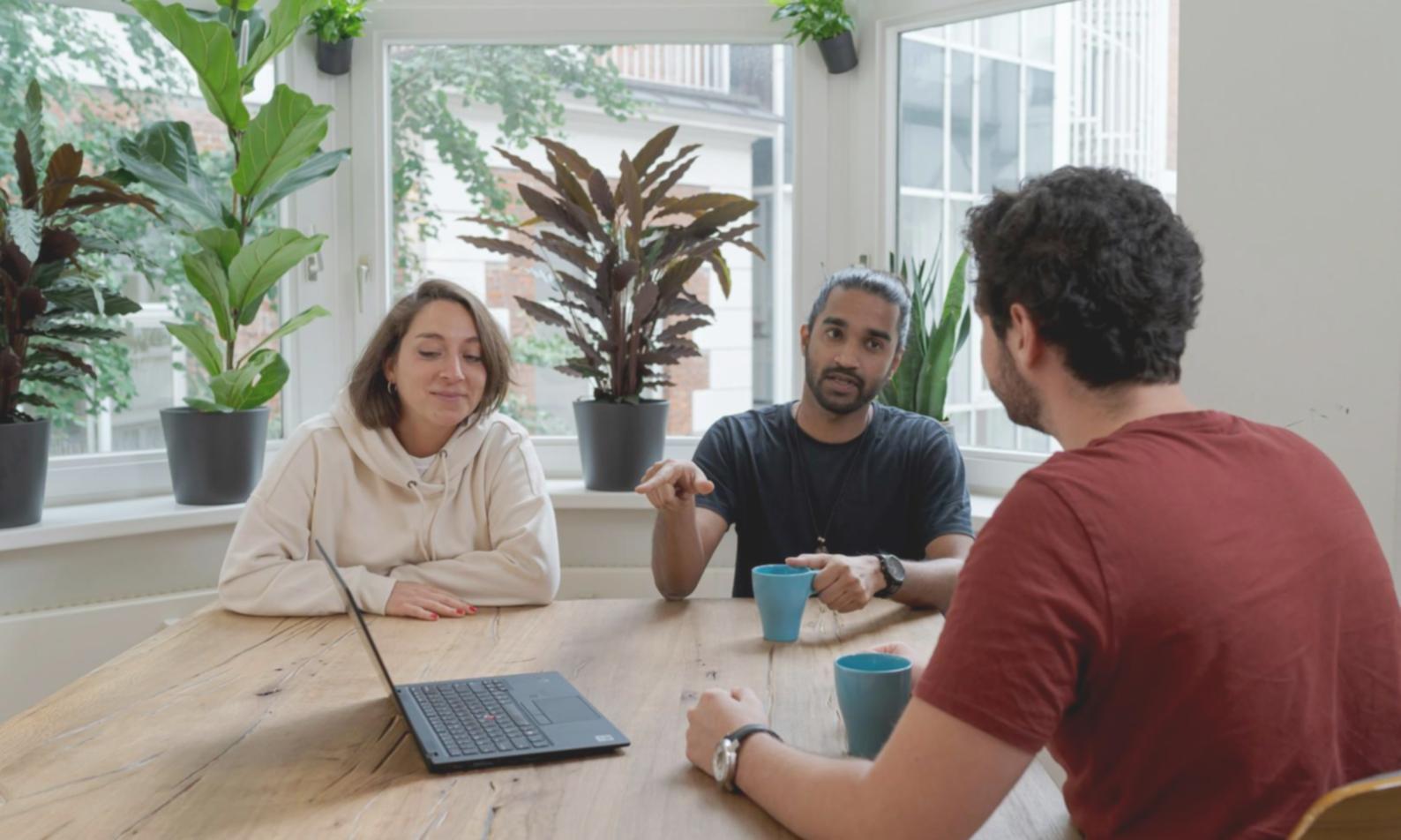 Students collaborating on responsive layout challenge